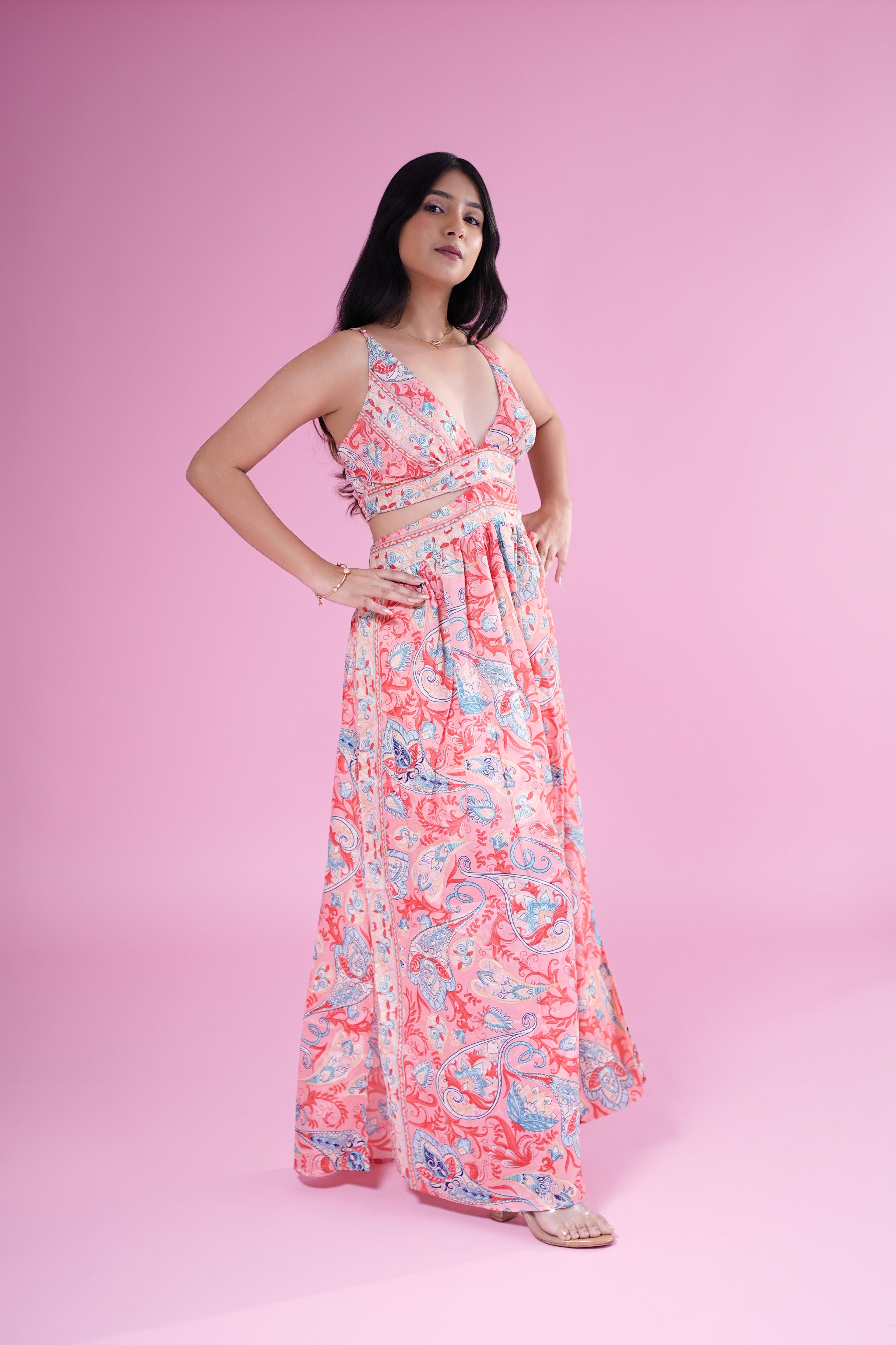 Coral Bloom Boho Co-ord Set