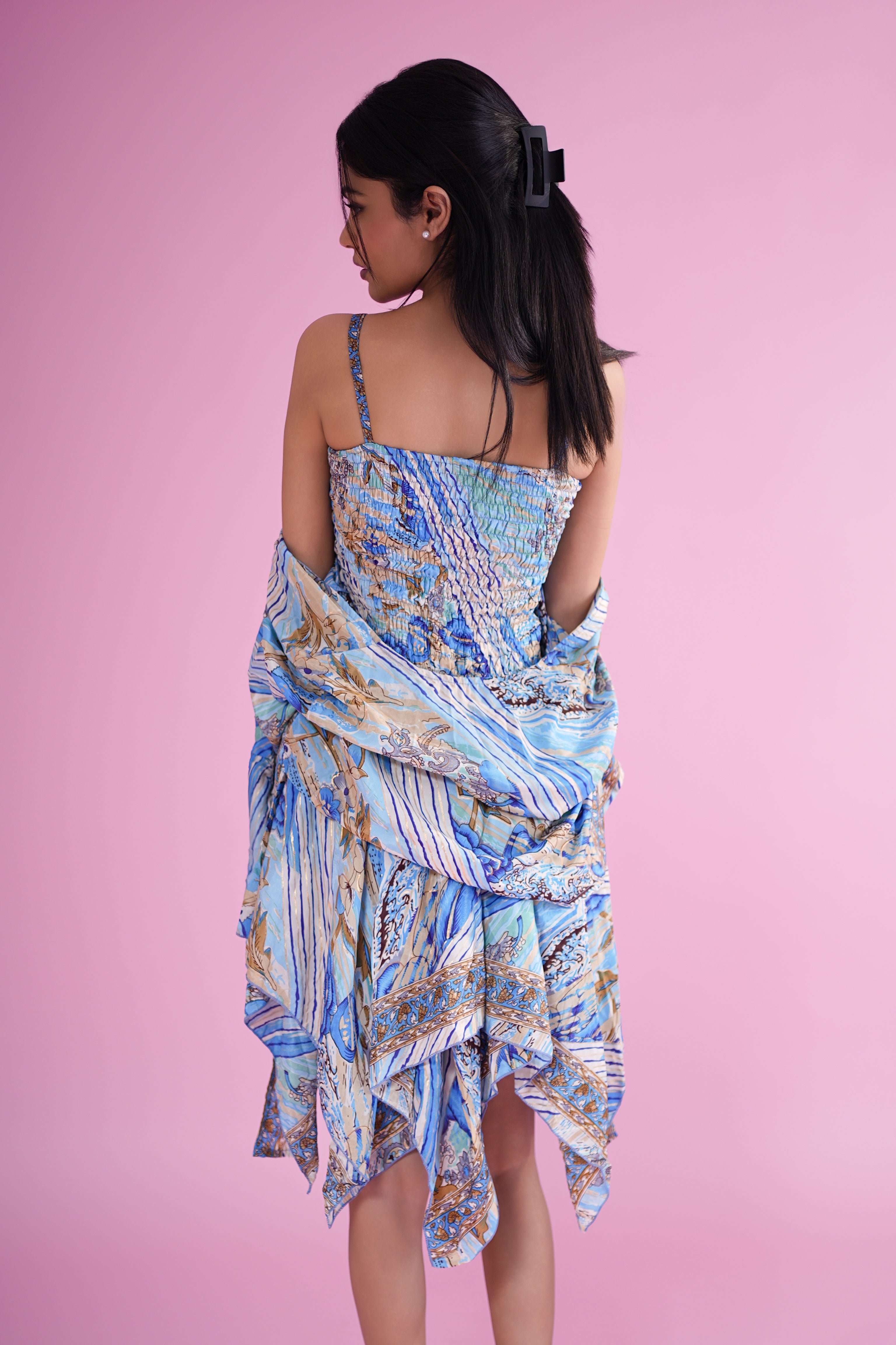 Blue Ocean Printed Co-ord Dress Set