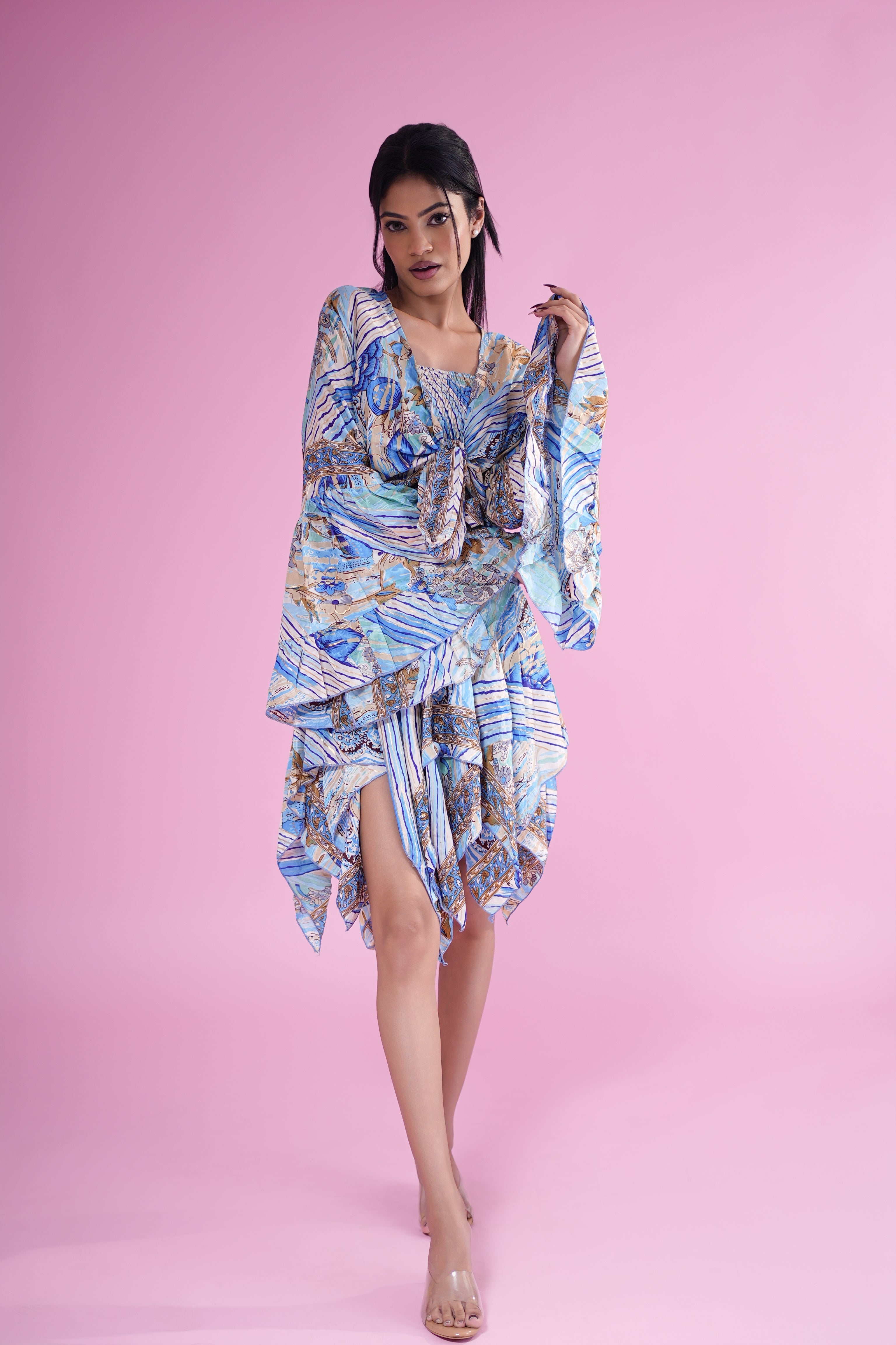 Blue Ocean Printed Co-ord Dress Set