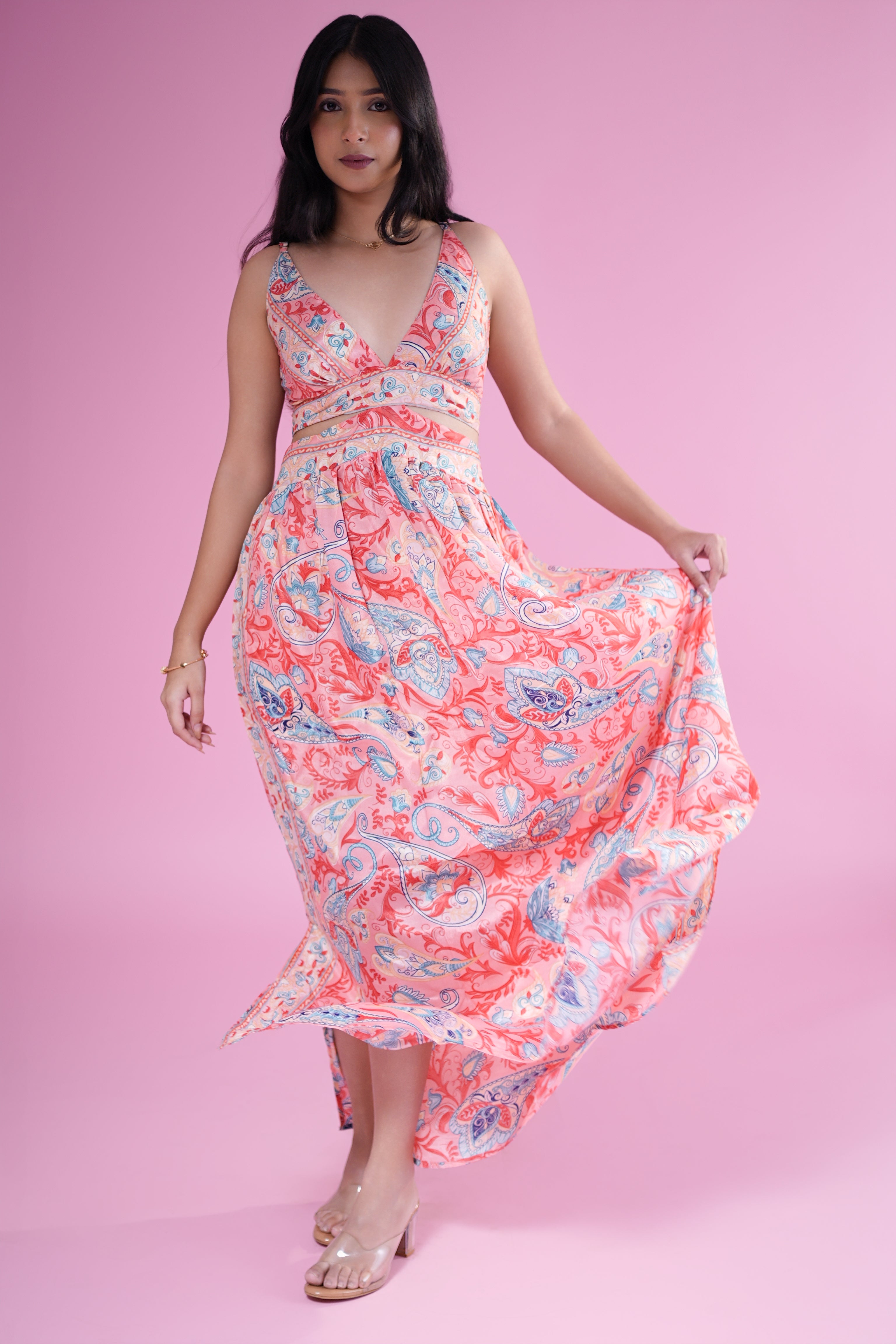 Coral Bloom Boho Co-ord Set