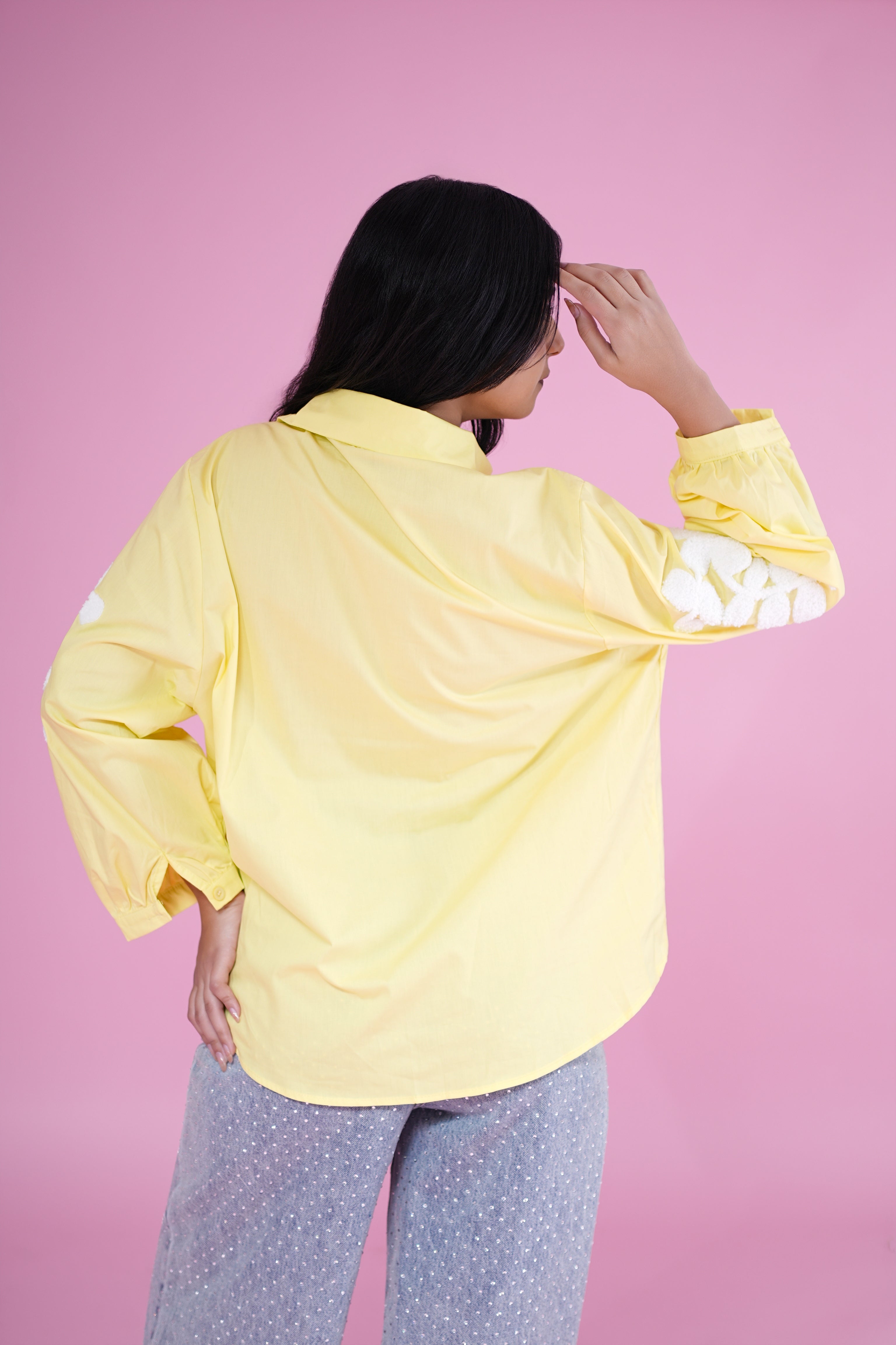 Sunshine Daisy Oversized Shirt – Yellow